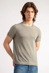 Crew Neck Textured T-Shirt